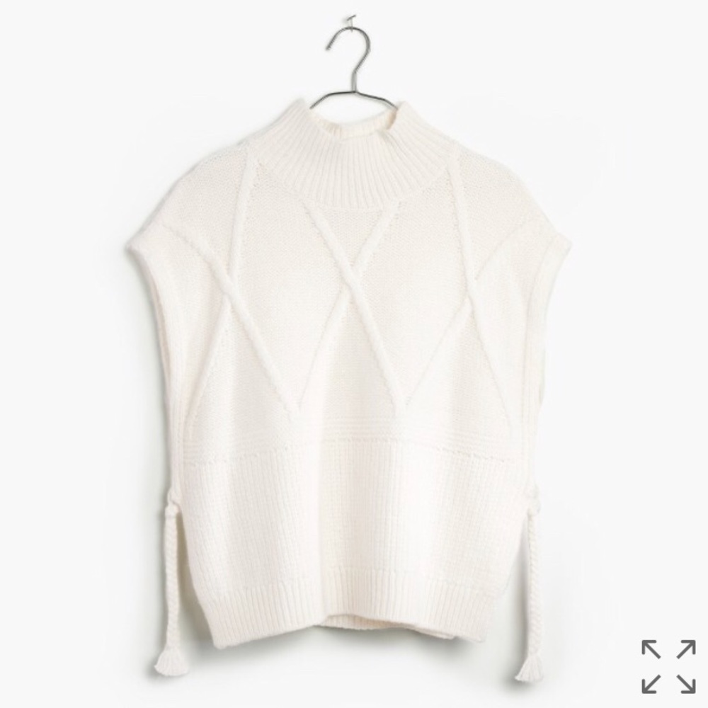 NWT Madewell Cable Knit Side Tie Sweater Vest